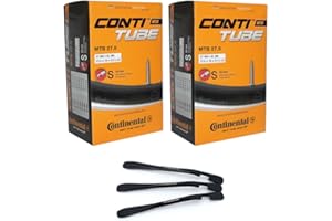 Continental - Juego de 2 cámaras de Aire para Bicicleta de montaña (27,5 Pulgadas, 47/62-584 SV, 42 mm, Incluye 3 palancas de neumáticos MSZweirad