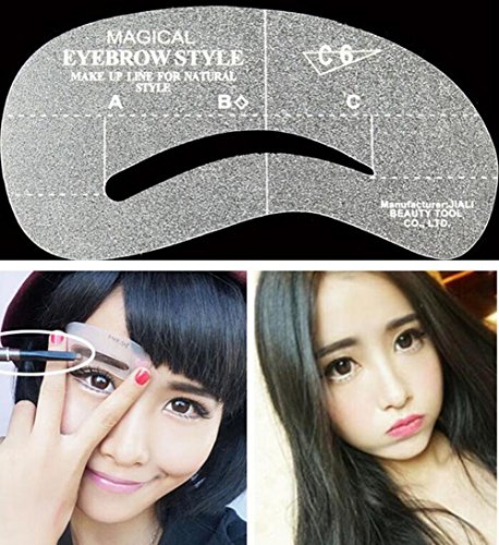 24 Stück Augenbrauen Schablone, Eyebrows Grooming Stencil Kit , Augenbraue Pflege Gestaltung Vorlage, CIDBEST® Make-up Schönheit Werkzeug , Shaping Vorlagen DIY Tools, Augenbrauen Form Schablonen Stencil Template - 6