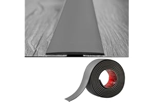 ZAYEJOD Bande de transition en PVC - 2 mm d'épaisseur x 5 cm de large - Bande de séparation de sol stratifié autocollante - Bande de séparation de sol plat (4 m, gris foncé)