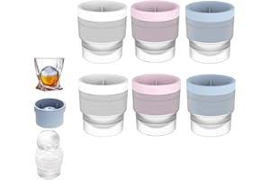 TUGEEM 6Pcs Silicone Ice Ball Maker - 2.4 Inch Sphere and Round Ice Moulds, Easy-Release, Reusable for Coffee, Juice or Cocktails (6PCS)