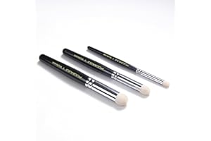 FUUMUUI Zestaw pędzli do malowania Drybrush – 3 sztuki miniaturowych pędzli, suchy pędzel do warsztatów gier, na blat, warhammer i DND do miniaturowego malowania i modelowania | naturalne kozie włosie