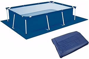 dentedeleao Pool Ground Tuch Pool Bodenplane Poolunterlage Rechteckig Rechteck Pool Bodenplane Bodenschutzplane für Rahmen Pool und Aufblasbaren Pool(450 x 250 cm)