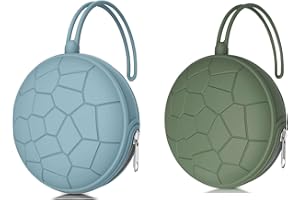 Smlpuame 4 Pack Dummy Holder Case Set,2 Silicone Portable Dummy Cover Pouch Bag for Diaper Bags Baby Carriage,Easy to Clean,(Blue,Green)