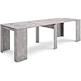 Skraut Home | Extendable Console Table | Folding Dining Table | 260 | For 12 diners | Folding table | Modern Style | Concrete