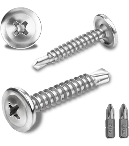 100 stuks zelftappende schroeven, verzonken kop, M3,5 x 13 mm, plaatschroeven, verzonken kop, 410 roestvrij staal, boorschroeven, kruiskopschroeven, zelftappend met twee PH1-bits, metalen schroeven