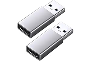 QILERUI USB C to USB Adapter,USB-C Female to USB Male,USB Type C to USB OTG Adapter Compatible with MacBook Pro 2015/2013, MacBook Air 2017/2015,Laptops,Silver(2Pack)