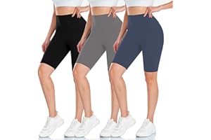 BLONGW 3Pcs Cycling Shorts Women High Waisted Buttery Soft Biker Shorts Tummy Control Black Summer Sports Running Gym Yoga Workout Athletic Shorts