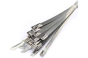 MGCTOLBOX Bridas Metálicas Grandes 800 x 7.9 mm, Bridas de Acero Inoxidable Abrazaderas Metálicas Para Tubos | 20 Piezas Plateadas