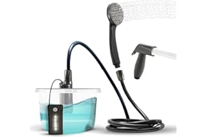 Colapz USB Rechargeable Camping Shower - Portable Shower for Dogs - High Pressure Jet Wash for Bikes - 1 Shower Head - 1 Jet Head - Carry Case Included - Campervan Essentials