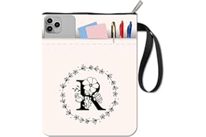 CRASPIRE Copertina per Libro A Fiori Custodia per Libri con Cerniera Tasca Extra per Maniche Tessuto Lavabile Lettera Iniziale R Piante Protezione per Quaderni Libri Tascabili Libri con Copertina