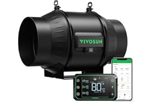 VIVOSUN Inline Duct Fan 150 mm Quiet Extractor Fan 693 m³/h with EC Motor and GrowHub E42A WLAN Controller AeroZesh T6 Fan for Grow Tents and Hydroponics