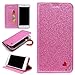 Produktbild Sycode Glitzer Schutzhülle für iPhone 8 Plus 5.5",Flip Hülle für iPhone 7 Plus 5.5",Luxus Herz Entwurf Pu Leder Handyhülle für iPhone 7 Plus / 8 Plus 5.5"-Rosa