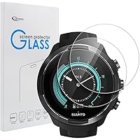 Qoosea Schutzfolie für Suunto 9 (2 Stück) Panzerglas Schutzfolie 9H Härte, Anti-Öl, Kratzer und Blasenfrei, Gehärtetes Glas D