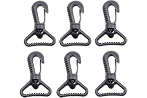 BAIWOAK Ganci a scatto in plastica,20mm,25mm,32mm,38mm,50mm gancio girevole in plastica per cancello, gancio girevole girevole a scatto con fibbia per cinturino, Nero