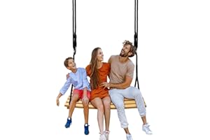 Taeku Balançoire d'arbre pour adulte, balançoire en bois de hêtre à suspendre avec corde réglable pour intérieur et extérieur (66 x 30,5 cm)