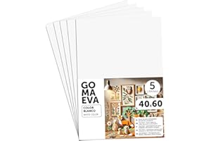 m-office Fogli di Gomma Eva Colorata, Gomma Crepla per Scrapbooking, Scuola, Cartoncini Creativi, Lavoretti, Torte Scenografiche, Scuola o Progetti Artistici 40x60cm (Bianco, 5 uds)