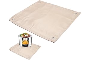 LTTEEA Fire Pit Mat,Fireproof Heat Resistant BBQ Grill and Kitchen Worktop Protector,43*50cm Silicone-Coated Fiberglass Fire Mat,Heat Proof Mat for Outdoor Protect Patio Deck Lawn,Waterproof Flame Retardant