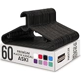 Coverest 60 Adet Slim Plastik Elbise Askısı, Gardrop İ&ccedil;in Alan Tasarruflu Pantolon G&ouml;mlek Ceket Etek Askısı, Kıyafet Askısı, 