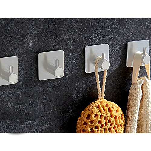 Rovtop 4 Stück Hanken Handtuchhaken Selbstklebend Haken Handtuchhalter Kleiderhaken - 6