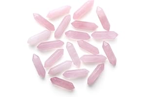 ‎GUJOXILA GUJOXILA 10pcs Rosenquarz Heilkristalle Stein Stab Edelsteine Sets Sechseckige Kristall Säule Bulk Hexagonal Punkt Turm Reiki Meditation Spirituelle Chakra Schutz Energieausgleich