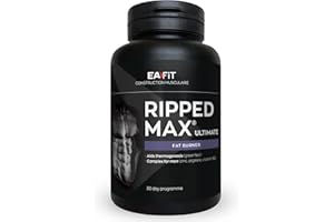 Ripped Max Ultimate, Bruciagrassi, Aiuta a Bruciare i Grassi, Migliora il Metabolismo, Ossidazione dei Grassi, 120 Capsule, EAFIT