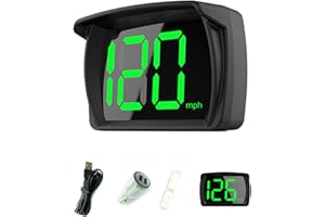 ‎SHKALACAR Shkalacar Auto HUD Headup Display, GPS Digitaler Tachometer mit LED Large Font Display für Auto LKW SUV Motorrad, KM/H oder MPH, ohne Autoladeadapter/mit Autoladeadapter