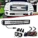 Price comparison product image 22 inch led work light bar Straight 120w Spot Flood combo beam with 4 inch Cube Lights&Wiring Harness kit Hidden Bumper Hood