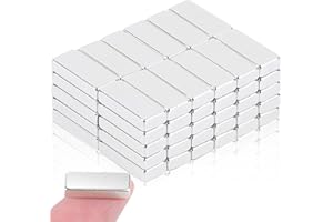 KEUKENKET Lot de 60 aimants en néodyme extra puissants - 10 x 4 x 2 mm - Rectangulaires - Plats - Petits aimants pour réfrigérateur, photos, cartes, cartes postales, bureau