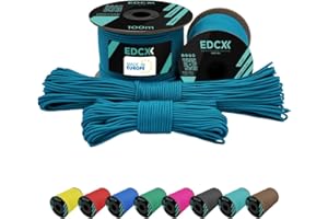 EdcX 2 mm Nylon Paracord 275 (50 et 100 m) - Corde 100% Nylon, Corde 3 brins, Corde Nylon 2 mm en Plusieurs Couleurs