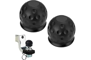 WQNNQW 2 Pcs Cache Boule Attelage,Cache Boule Attelage Voiture,Protection Boule Attelage,Couverture À Boule D'attelage Remorque,pour Remorques,Voitures,Camions,Camping-Cars(Noir)