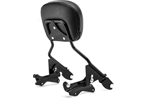Mofun Detachable Passenger Backrest Sissy Bar with 4 Point Docking Hardware Kit Compatible with Harley Touring Street Glide Road Glide Road King Electra Glide 2014-2024 Gloss Black