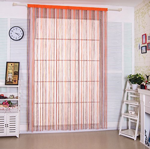 String Door Curtains Fly Screen Curtain For Window Decorations Living Room Doorways Crystal Plain Tassel (Rainbow, 90x245cm)