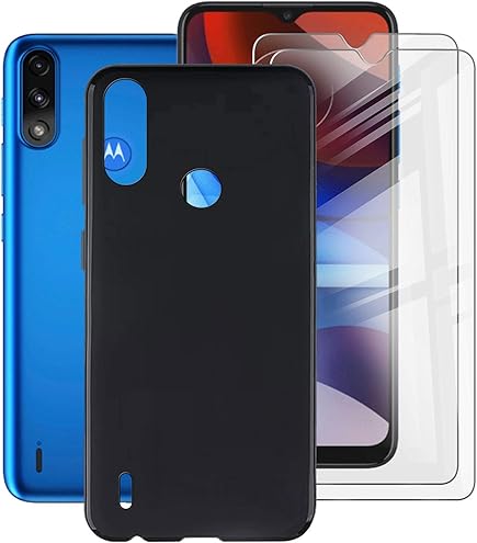 SCL Custodia In Fibra Di Carbonio Per Motorola Moto E7 Power: Cover TPU Antiurto Rossa, Protezione Angoli