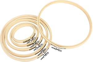 RMIVEGLIA Set de 6 bastidores para bordados redondos de bambú – bastidor de bordado de madera liso y ajustable, embroidery kit para punto de cruz, DIY y decoración, aro de bordado 3/4/5/6,3/7/8 pulgadas.