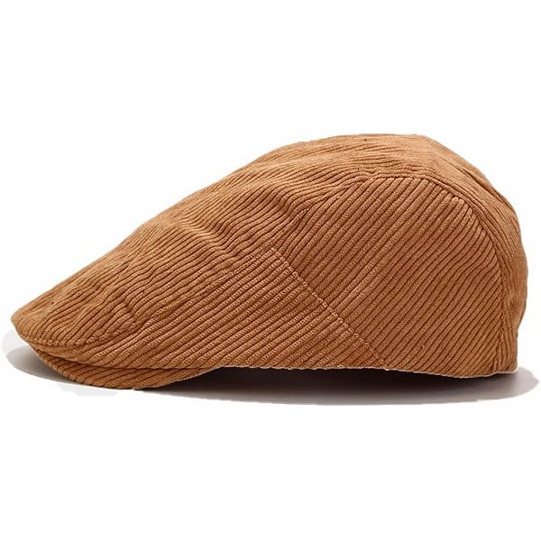 Chapeau De Peintre Rétro Visière Plate - Taille Unique 55-60cm - Velours Côtelé - Style Newsboy