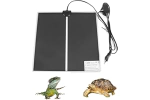 TIEMORE Tapis Chauffant pour Reptiles, 5w, 7w, 14w, 20w, 28w, 45w Tapis Chauffant pour Reptiles avec Contrôleur De Thermostat, Coussin Chauffant 220-240v pour Tortue, Tortue, Serpents, Lézard