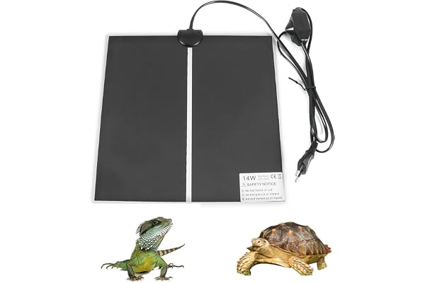 TIEMORE Tapis Chauffant pour Reptiles, 5w, 7w, 14w, 20w, 28w, 45w Tapis Chauffant pour Reptiles avec Contrôleur De Thermostat, Coussin Chauffant 220-240v pour Tortue, Tortue, Serpents, Lézard