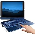 typecase Flexbook Keyboard for 10.2 Inch iPad 9th Gen, 8th/7th Gen, Air 3 10.5",Pro 10.5", 360° Rotation,10-Color Backlits, Bluetooth 5.0, Touch Gestures, Pencil Holder (Midnight Blue)