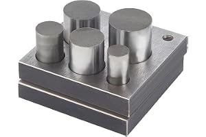 BENECREAT 5 st skärset rund metallskärare med 5 storlekar rund stansning, rund 12/16/20/22/25 mm rund skivskärare, smyckestil