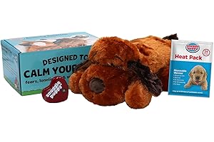 Snuggle Puppy Original Heartbeat Stuffed Toy for Dogs. Pet Anxiety Relief and Calming Aid, Comfort Toy for Behavioral Training in Brown