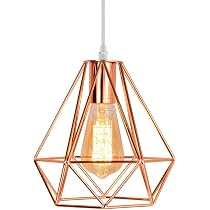 IDEGU Pendelleuchte Roségold – Moderne Käfig-Design Deckenleuchte Ø 25 Cm Für Wohnzimmer & Schlafzimmer
