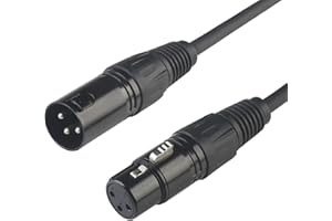 jindaaudio Câble DMX 3 m Câble XLR Lumières de Scène Câble Fil 3 broches XLR Mâle à Femelle pour Microphones et Lumières de Scène