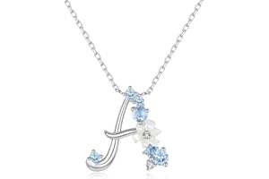 VIKI LYNN Collier Pendentif Lettre Initial A en Mon Collier Prénom Personnalisé en argent fin 925 et Oxyde de zircon Idée cadeau noël pour vos amis Vente seule