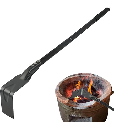Pelle à Cendres Avec Râteau Long Manche - Pour Barbecue, Four à Pizza, Cheminée - Alliage Aluminium, Résistant Chaleur