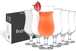 GOSOYO Set di 6 Bicchieri Cocktail Alti, Bicchieri da Pina Colada da 380ml/12.8oz. Bicchieri da Frappè, Mojito, Margarita, Sangria, Bicchieri Aperol Spritz, Bicchiere Grande da Uragano, Bicchiere da Gelato