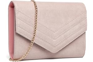 Miss Lulu Pochette da donna Pochette in pelle scamosciata Pochette Classica Borsa da sera, Rosa