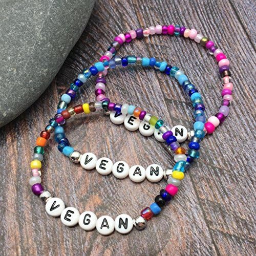 VEGAN Glass Seed Bead Bracelet - Gift Idea - Choice of 4 Colours - Child, Adult and Plus Sizes