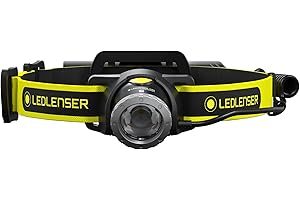 Ledlenser iH8R Profesjonalna latarka czołowa LED, z mocowaniem na kask i etui na pasek, 600 lumenów, z możliwością ustawiania ostrości, akumulator litowy typu 18650, z możliwością ładowania