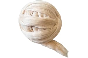 Kondoos Wollgarn, Cremebeige, 226.8 g, beste Wolle für Nadelfilzen, Nassfilzen, Kunst & Handwerk, Spinnen und Weben, umweltfreundliche Verpackung