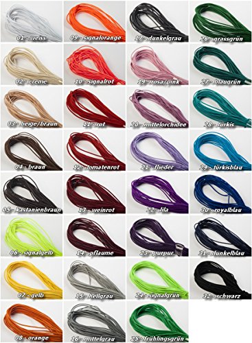 10 m Hutgummi / Gummikordel, 1,3 mm / Auswahl aus 32 Farben / Farbe: 14 - 2